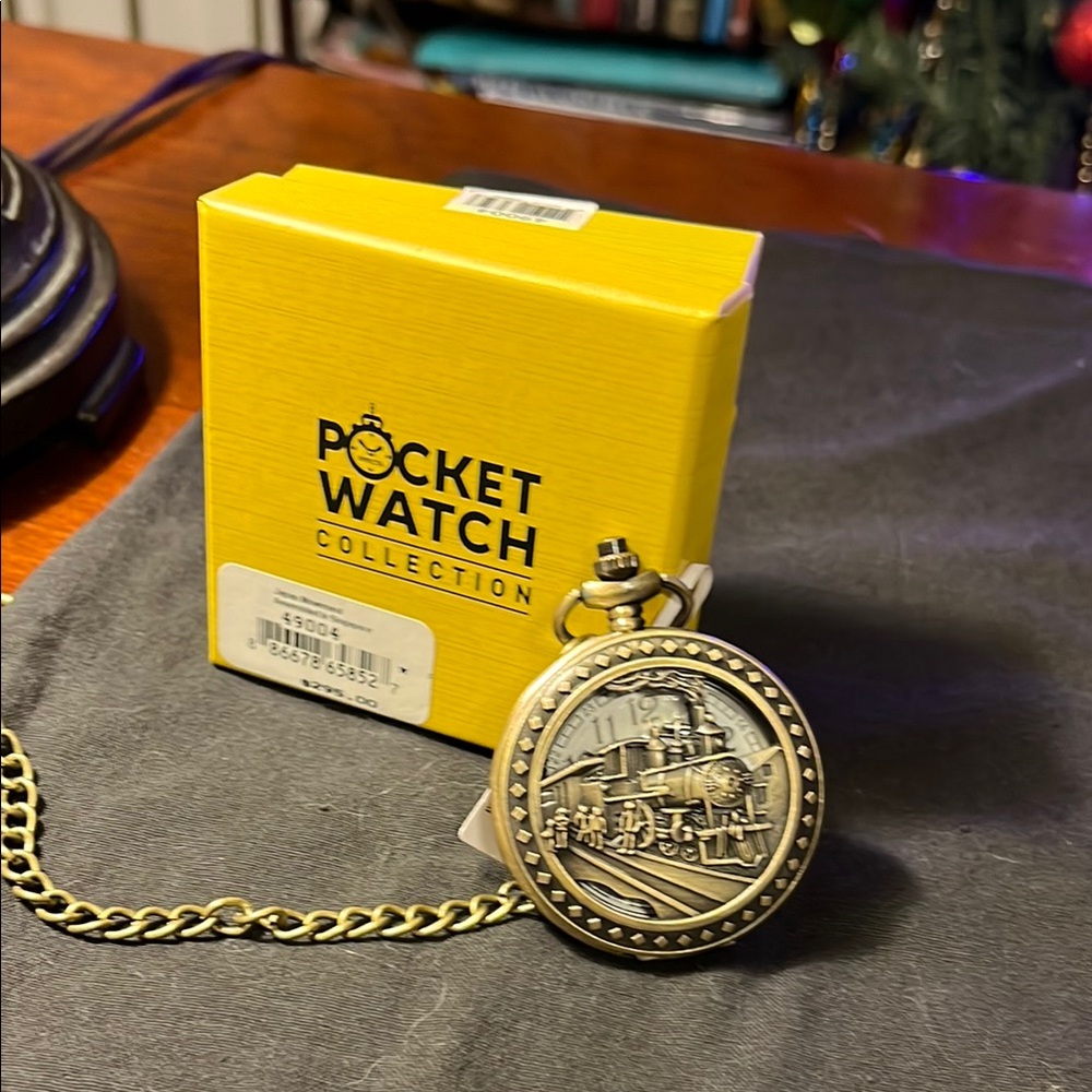 Invicta Gold Pocket Watch with Chain